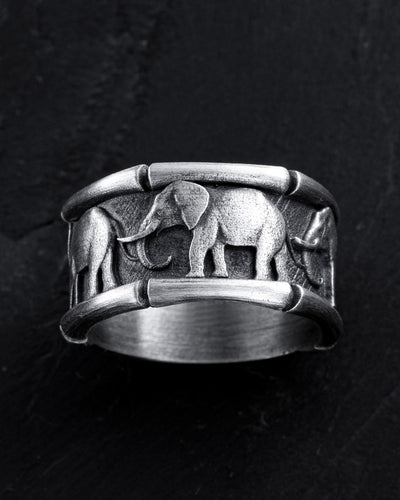 Inel din argint ELEPHANT'S WISDOM