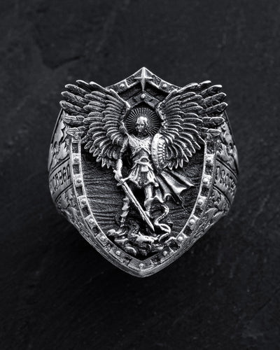 Anillo de plata ST. ARCHANGEL MICHAEL — imagen principal