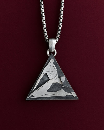 Silver pendant IN VINO VERITAS