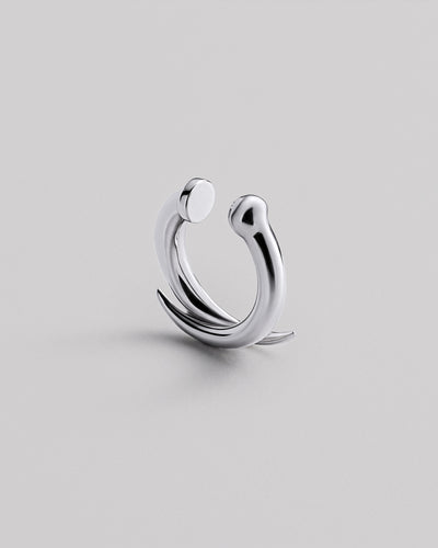 Silver single earring - cuff ACCENT