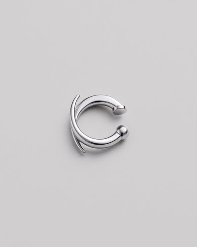 Silver single earring - cuff ACCENT