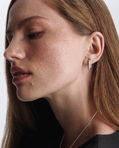 Silver stud earrings AUDACE