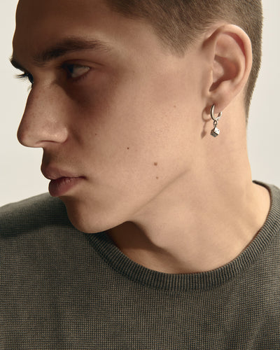 Silver single earring FORTUNA