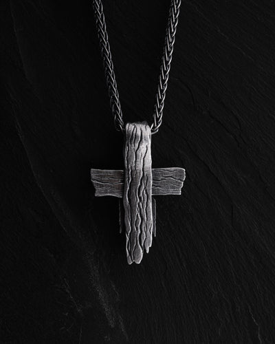 Cruz de plata JESUS CHRIST. FORGIVENESS — imagen de producto 3
