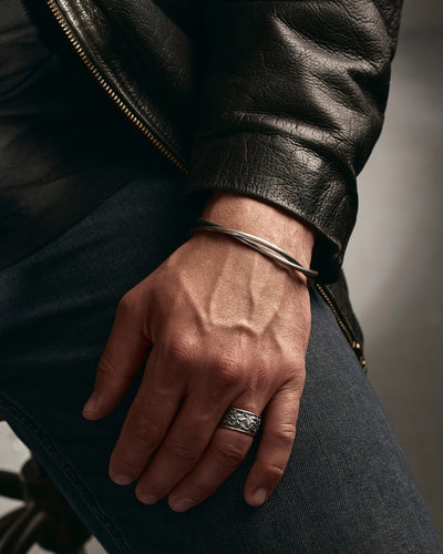 Brazalete de plata LINES — imagen de producto 2