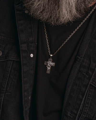 Cruz de plata FACE OF JESUS CHRIST. INRI — imagen de producto 2