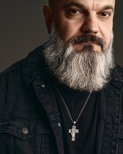 Cruz de plata FACE OF JESUS CHRIST. INRI — imagen de producto 3