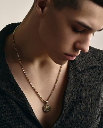 Pandantiv din aur galben de 14k WINDROSE — imaginea 2
