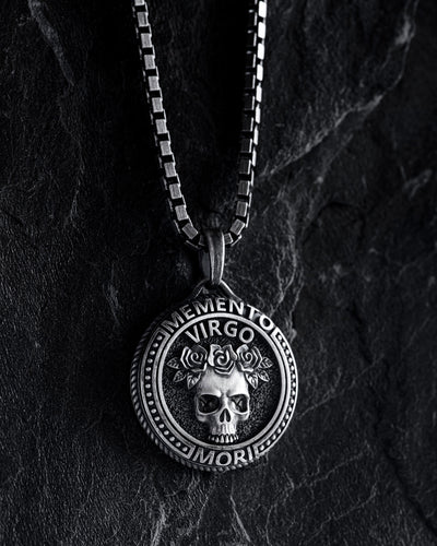 Colgante de plata del signo zodiacal VIRGO. MEMENTO MORI (miss) — imagen principal