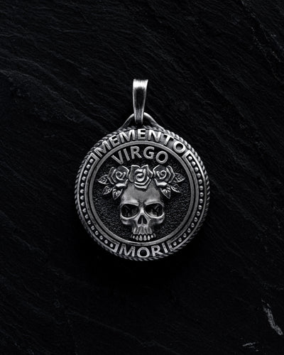 Colgante de plata del signo zodiacal VIRGO. MEMENTO MORI (miss) — imagen de producto 2