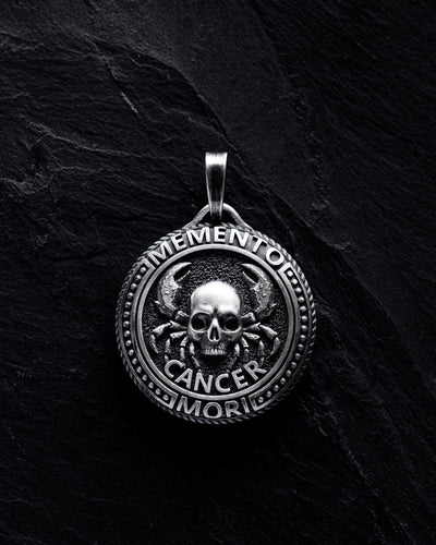 Pandantiv din argint Zodiac sign – CANCER. MEMENTO MORI — imaginea 2