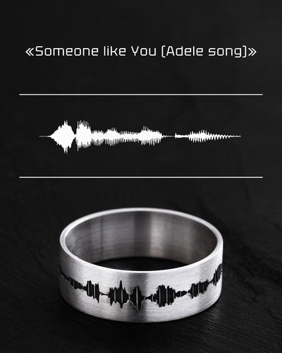 Inel din argint SOUNDWAVE ENGRAVING
