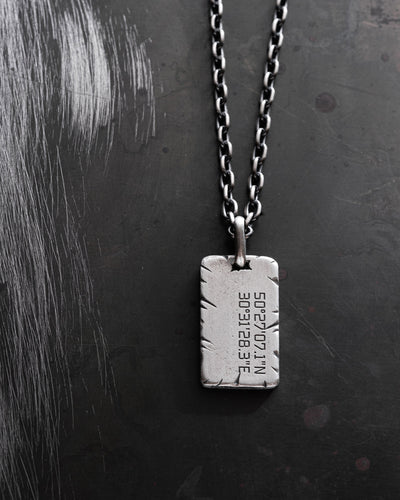 Sølvmedaljon STONE - COORDINATES (personlig gravering)