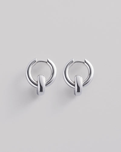 Silver hoop earrings RONDE