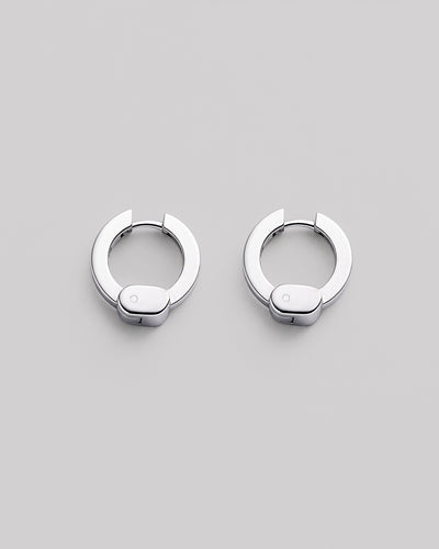 Silver hoop earrings FIERA