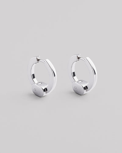Silver hoop earrings FIERA