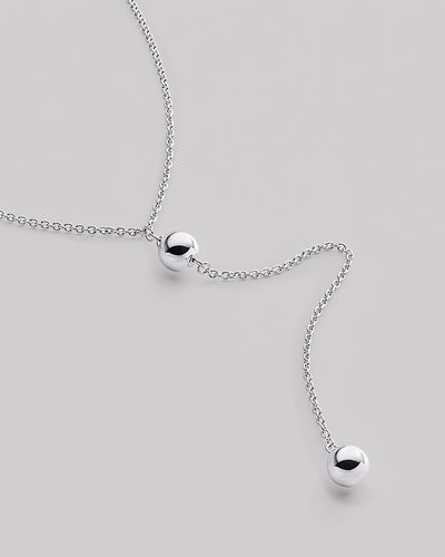 Silver Y-necklace BUBBLE
