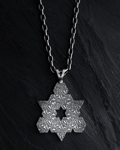 Ασημένιο μενταγιόν STAR OF DAVID (Hebrew) — εικόνα προϊόντος 3