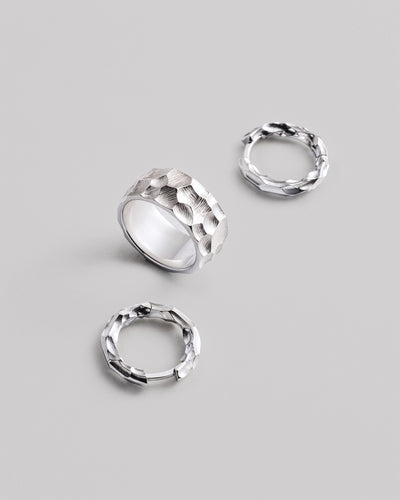 Silver hoop earrings CRATERS