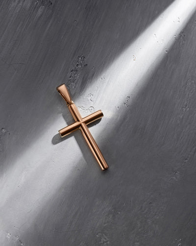 Cruce din aur roz de 14k ANBETUNG