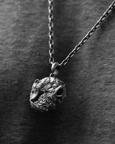 Silver pendant PAIR OF WOLVES — product view 3