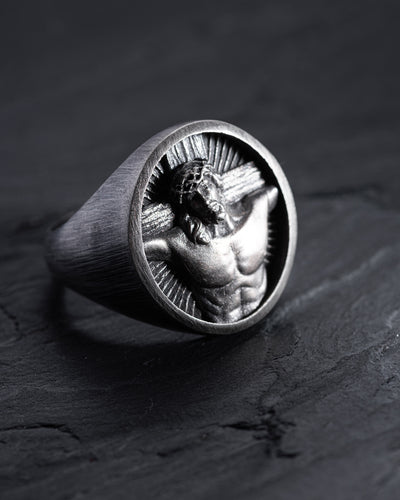 Silverring JESUS CHRIST. SACRIFICE – produktbild 8