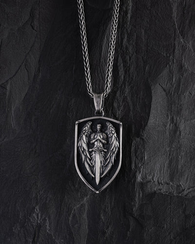 Silver pendant - shield GUARDIAN ANGEL