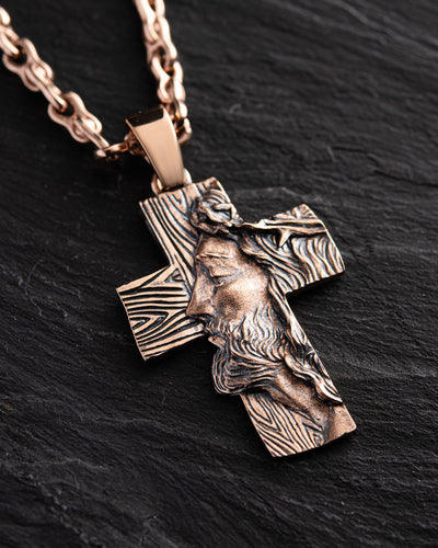 Розовое золото 585 пробы крестить THE FACE OF FAITH