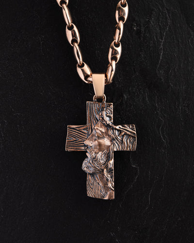 Розовое золото 585 пробы крестить THE FACE OF FAITH