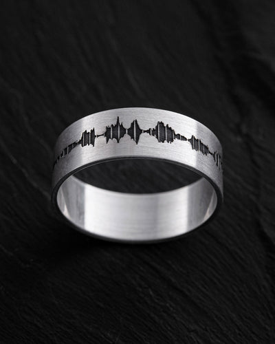 Inel din argint SOUNDWAVE ENGRAVING — imaginea 2