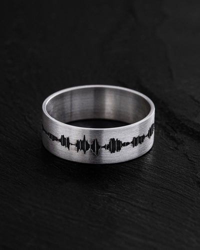 Inel din argint SOUNDWAVE ENGRAVING — imaginea 3