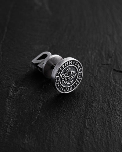 Pendiente individual de plata BEAR'S PAW. RUNES — imagen de producto 3