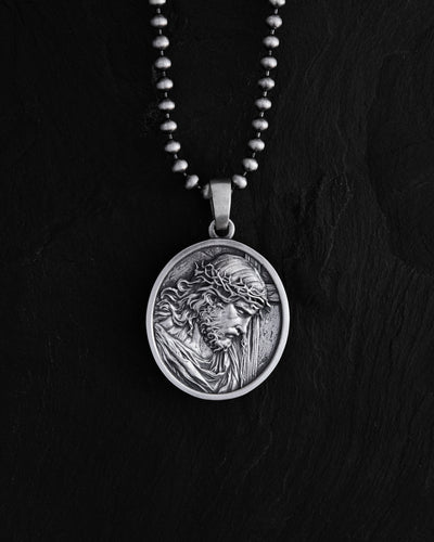 Silberanhänger JESUS CHRISTUS MIT DORNENKRONE