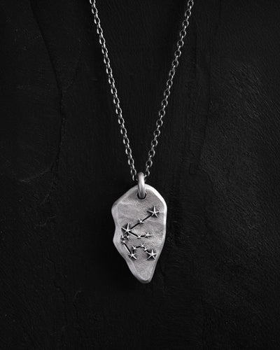 Colgante de plata AQUARIUS CONSTELLATION con cadena — imagen principal