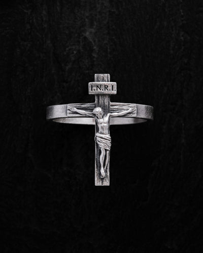 Bague en argent JÉSUS CRUCIFIX INRI — vue 3