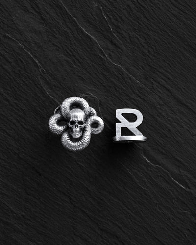 Pendiente individual de plata MORTE SERPENS — imagen principal