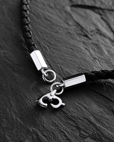 Cordón trenzado FACET con apliques de oro blanco de 14 quilates — imagen de producto 2