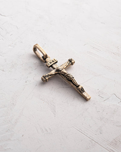 Cruce din aur galben de 14k CRUCIFIXION of JESUS. INRI — imaginea 3
