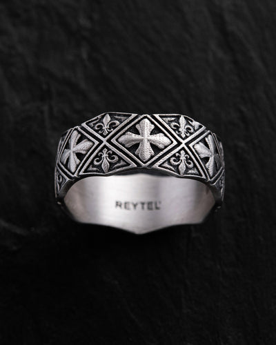 Silverring MALTESE CROSS och FLEUR DE LIS – huvudbild