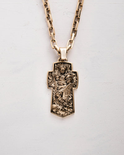 Kreuz ERZENGEL MICHAEL (14k Gelbgold)