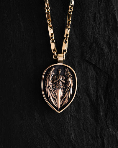 Pandantiv din aur galben de 14k ARCHANGEL MICHAEL