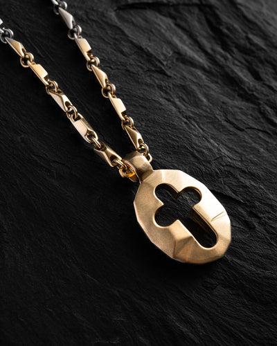Pandantiv din aur galben de 14k cruce SHIELD of FAITH — imaginea 3
