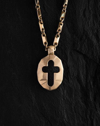 Pandantiv din aur galben de 14k cruce SHIELD of FAITH