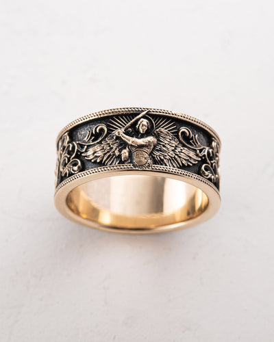 Anillo ARCHANGEL MICHAEL (oro amarillo de 14 quilates) — imagen principal