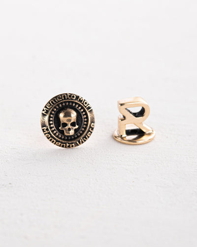 Pendiente individual MEMENTO MORI. VIVERE MEMENTO (oro amarillo de 14 quilates) — imagen de producto 3