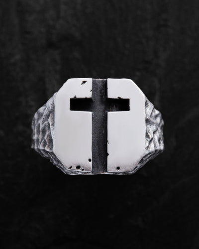 Silver ring URBAN CROSS