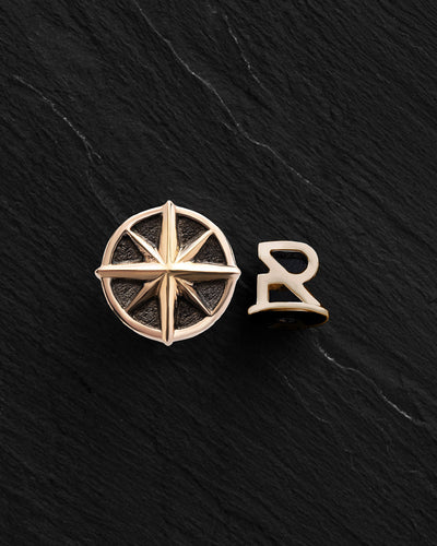 Cercel individual din aur galben de 14k COMPASS