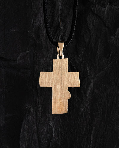 Cruce din aur galben de 14k THE FACE OF FAITH — imaginea 3