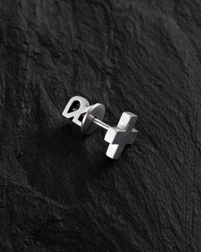 Pendiente individual de plata STAVROS — imagen de producto 3