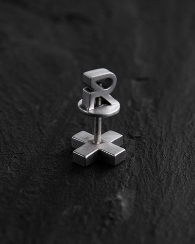 Pendiente individual de plata STAVROS — imagen de producto 2